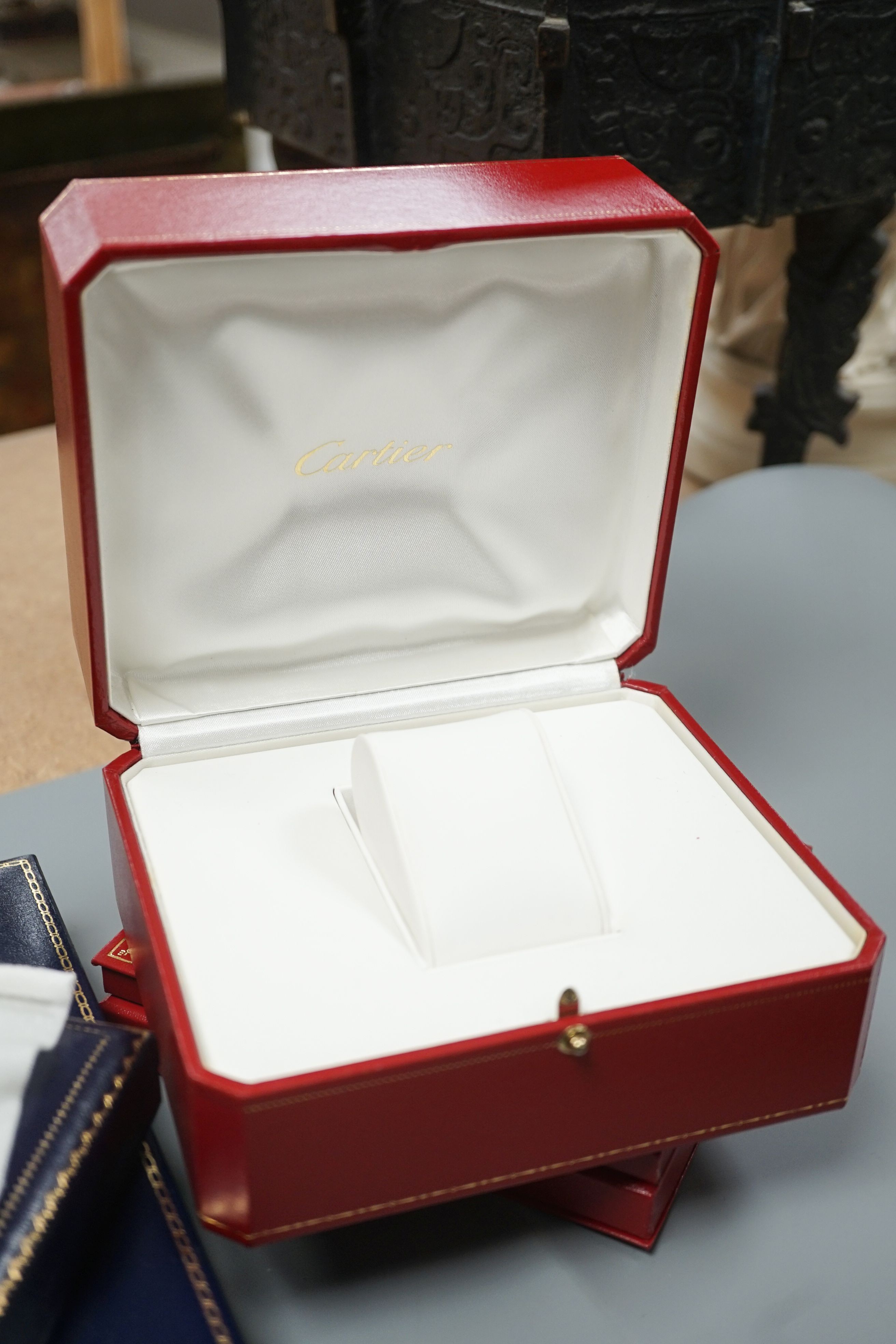 A quantity of assorted jewellery boxes including Cartier and Tiffany & Co.